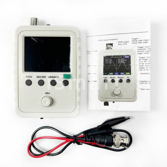 2.4" TFT Digital Oscilloscope with Power Supply BNC-Clip Cable Probe DSO150 (Assembled Finished Machine) Oscilloscope DIY Kit