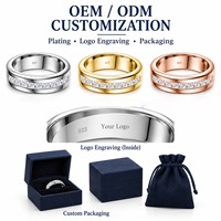 925 Sterling Silber Ring 2,5*2,5mm Princess Cut Moissanit Herren Damen Ehering Kanalset Individuelles Logo Großhandel