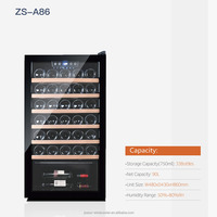 Cave à vin électrique JOSOO sur mesure, noire, intelligente, haute, autoportante, avec porte en verre et écran tactile LCD