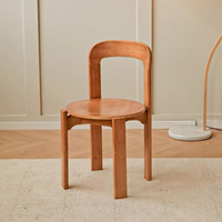Chaise de salle à manger en bois massif, style nordique moderne et minimaliste, luxe léger, vintage, portable et empilable pour la maison et le bureau