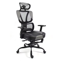 Chaise de bureau ergonomique professionnelle à dossier haut pivotant avec soutien lombaire en maille noire