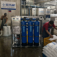 Système de traitement d'eau RO 1000 LPH pour usine de fabrication de glace, production commerciale de glace transparente, machine à eau pure, alimentation pour usine de glace