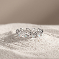 Bague en acier inoxydable RINNTIN STMR01, design feuille inspiré de la forêt, résistante à la décoloration, plaquée or 18 carats, cadeau pour femme