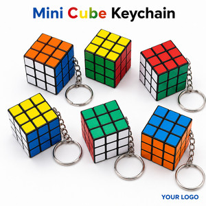 Custom Logo 3x3 Magic <b>Cube</b> Keychain Mini Speed <b>Cube</b> Puzzle Toy Keyring for Promotional Gift Education Stress Relief Office Toy - Product Image 1