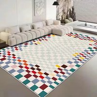 Tapis de décoration intérieure moderne en polyester à motif à carreaux, lavable, imperméable et antidérapant, pour une utilisation en voiture
