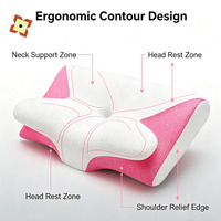 Oreiller en mousse à mémoire de forme en forme de corne de bœuf, oreiller cervical pour le soutien du sommeil, oreiller à récupération lente pour soulager les douleurs cervicales