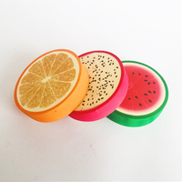 Éponge de maquillage bouffante de pastèque orange Dragon fruit 6 pièces nouvel arrivage