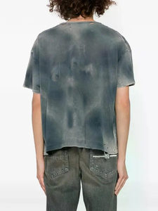 Individuell Bedrucktes T-Shirt mit Einzelstich, Vintage Acid Washed Distressed Look, Baumwolle, Boxy-Schnitt, 210g/m², Weiter Ausschnitt, Herren Crop-Top - Product Image 2