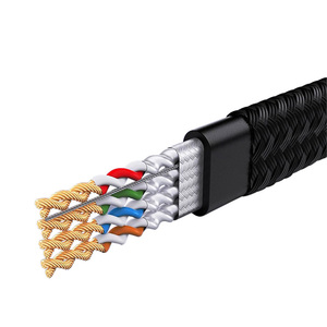 High Speed Cat8 Flat Ethernet Cable <b>Braided</b> 2000MHz Internet Network <b>Cord</b> for Home Office - Product Image 5