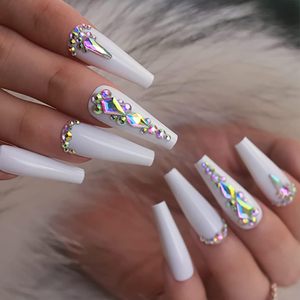 <span class=keywords><strong>Faux</strong></span> <span class=keywords><strong>Ongles</strong></span> Press-On Faits Main Personnalisés, 24 Pièces, Vente en Gros, Diamants Artificiels, Cristaux 3D, pour Femmes et Filles, <span class=keywords><strong>Mariage</strong></span>, Fête - Product Image 5