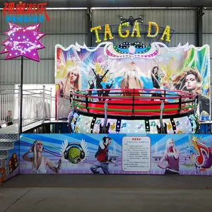 Fairground Attraction Kids Amusement Turntable Ride Mini Disco Tagada With Trailer For Sale