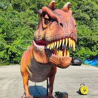 Modèle de tête de Carnotaurus animatronique sur mesure de grande taille pour le parc Jurassique, expositions de têtes de dinosaures décorées à vendre