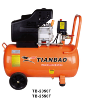 Compresseur d'air miniature portable sans fil rechargeable TIANBAO TB-2050 147L/min 2800r/min 2HP/1.5KW 50L DC, prix économique