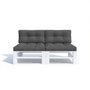 Ensemble de coussins pour palettes d'extérieur Anthracite Rectangulaire 100% Polyester Résistant à l'eau Amovible Lavable Utilisation toutes saisons - Product Image 1