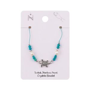 Bracciale Unisex in Acciaio Inossidabile con Perle e Cristalli a Forma di Tartaruga, Gioiello di Moda - Product Image 1