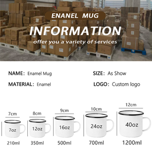 Biểu Tượng Tùy Chỉnh Bán Sỉ Tái Sử Dụng Cán Rim Kim Loại Thép Tin Men Cắm Trại Cà Phê Trà Enamelware Cup Mug Với Xử Lý - Product Image 5
