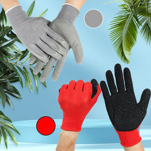 Guantes de seguridad de nailon de 13 agujas para trabajo, antiarrugas, resistentes al desgaste, antideslizantes, de látex, para manos y brazos - Product Image 3