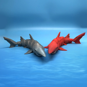 Requin sabre-denté réaliste imprimé en 3D, corps entièrement articulé avec mâchoires mobiles, jouet articulé, vente en gros - Product Image 4