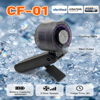 Ventilateur portable 3-en-1 avec brumisateur et batterie, ventilateur de cou portable pour les trajets quotidiens, le camping et l'usage domestique