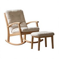 Fauteuil à bascule en bois massif Yuanshi Muyu, canapé paresseux moderne et minimaliste, pour salon, balcon, petit appartement, fauteuil inclinable en tissu pour le loisir