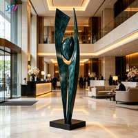 Sculpture d'art abstraite moderne en fibre de verre - Ornements décoratifs 3D durables pour intérieur/extérieur, objets de collection