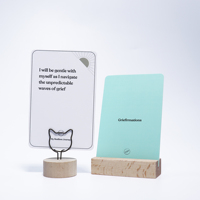 Impression personnalisée Santé mentale Inspirational Mindfulness Positive Self Care Cartes d'affirmation personnalisées avec support en bois