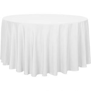 Wholesale Cheap Custom Woven Fitted <b>Round</b> <b>Tablecloth</b> 100% Polyester Washable White Wedding <b>Tablecloths</b> <b>for</b> Events - Product Image 1