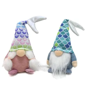 New Summer Gnomes Plush Decorations Cute Mermaid Gnome Stuffed Doll Gonk Swedish Tomte Elf Ornaments