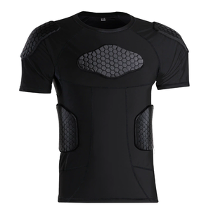 Chemises rembourrées hommes Compression Football <span class=keywords><strong>Rugby</strong></span> côtes poitrine épaule protecteur moto Baseball sport T-shirt chemises rembourrées - Product Image 1