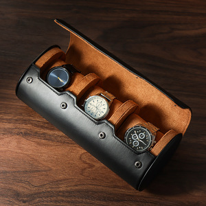 Nouvelle boîte à montres cylindrique pour hommes, style européen, étui de présentation pour montres-bracelets, <span class=keywords><strong>rangement</strong></span> pour montres mécaniques - Product Image 3