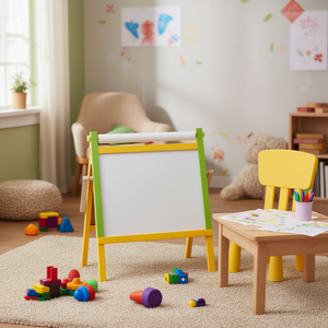 Pizarra de arte para niños, pizarra magnética de doble cara, herramienta educativa de madera para niños, para dibujar y pintar - Product Image 2