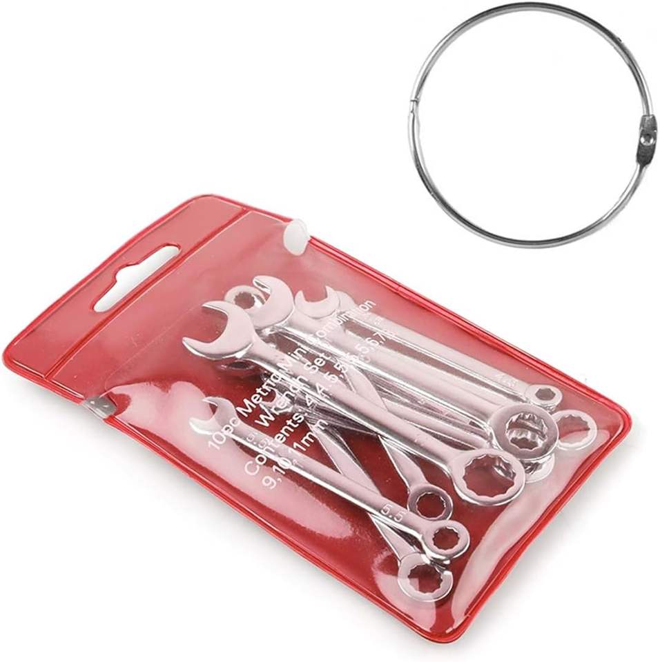 Túi đựng dụng cụ với 10 cờ lê mini: cờ lê vuông và cờ lê vòng Metric/Imperial