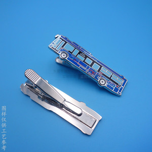 Pinza de Corbata con Diseño de Autobús, Aleación Esmaltada, Níquel Brillante, Accesorio de Moda, Souvenir - Product Image 1
