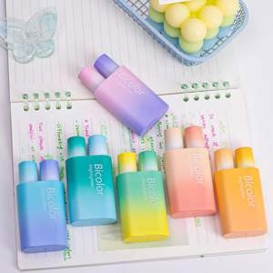 Bonitos bolígrafos Resaltadores 2 en 1, bolígrafos Resaltadores de 12 colores, punta de cincel, rotuladores Resaltadores estéticos <span class=keywords><strong>bicolor</strong></span> para estudiantes - Product Image 3