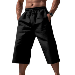 2026 Summer <strong>Men's</strong> Linen Breathable Gym <strong>Shorts</strong> Loose Fit Casual Sports Wear <strong>S</strong>-3XL Capri Pants Service Available - Product Image 4