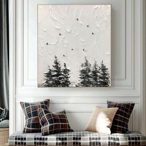 Peinture à l'huile abstraite artisanale, peinte à la main, encadrée, art mural pour la décoration d'appartements et d'hôtels contemporains - Product Image 2