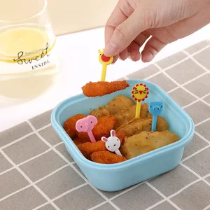 Ensemble de fourchettes à fruits en plastique de dessin animé animal domestique fourchette à fruits mignonne colorée pour enfants