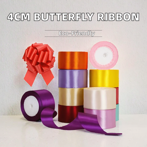 Factory Wholesale Durable Polyester Jacquard <b>Ribbon</b> 4cm Butterfly Design for Christmas Gift Packaging Clothing Eco-Friendly - Product Image 3