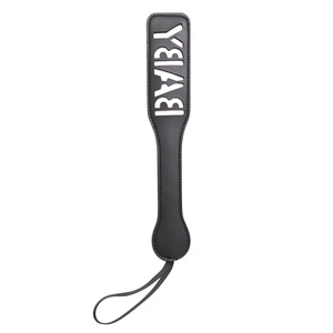 Cuero <span class=keywords><strong>Beat</strong></span> Paddle cuerda negra tallada letras PU raqueta para adultos diversión azotar Paddle mujeres SM productos sexuales - Product Image 1