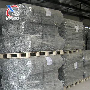 80x100mm Alu. Zinc Coated Hexagonal Roll Gabion Mesh For Stone Wall