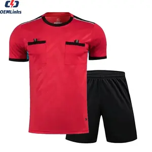 Voetbal Uniform Professionele Custom Scheidsrechter Shirt Voetbalshirt Set 100% Polyester Scheidsrechter Uniform Sport Jersey Pak