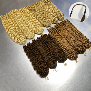 Extensions de cheveux humains au crochet à l'aspect naturel, bouclées, invisibles, pré-bouclées, style <span class=keywords><strong>France</strong></span> - Product Image 1