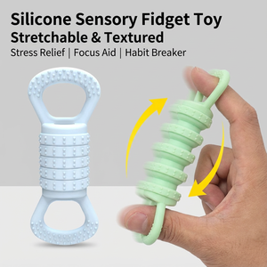 Soft Silicone Squishy Sensory Stretchable Fingertip Spring Fidget <b>Toy</b> for Kids Adults with ADHD SPD Biting <b>Anxiety</b> Relief - Product Image 1
