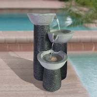 Résine Fontaine D'eau Qui Coule Richesse Circulation Feng Shui Ornement pour Salon Cour Aménagement Paysager-Fait À La Main Écologique