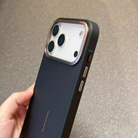 Étui de téléphone magnétique Mondrian avec texture en fibre pour iPhone 18 Pro Max, coque de téléphone portable de luxe antichoc