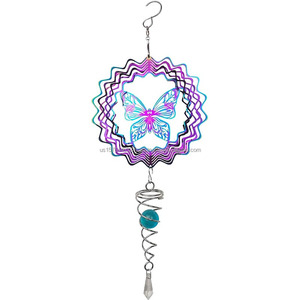 Venta al por Mayor de Molinillos de Viento Metálicos con Cola en Espiral, Esculturas de Viento 3D, Campanas de Viento Colgantes para Decoración de Jardín, Patio y Exteriores - Product Image 2