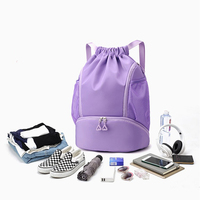 Sac à dos Oxford imperméable avec cordon de serrage, grande capacité, pour le sport et la randonnée, sac de basketball avec compartiment à chaussures, en stock