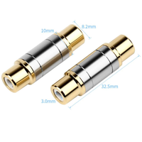 Adaptateurs de menuiserie en cuivre plaqué or 1 RCA femelle vers 1 RCA femelle