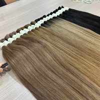 Cheveux humains russes vierges de qualité supérieure, alignés à 100 %, non traités, double épaisseur, extensions de cheveux humains pour salon