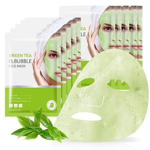 Mascarilla Facial de Tela para el Cuidado de la Piel, Marca Privada Personalizada OEM, Limpieza Profunda, Té Verde, Burbujas de O2, Tamaño de Muestra, Para Todo Tipo de Piel - Product Image 1